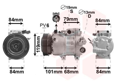 VAN WEZEL Компрессор, кондиционер 8200K422